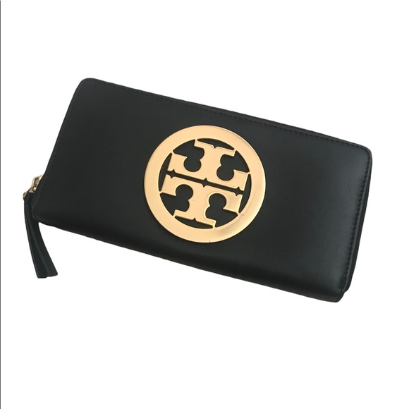 Tory Burch Handbags - TORY BURCH Women's Charlie Zip Continental Wallet Black Bill-fold Wallet